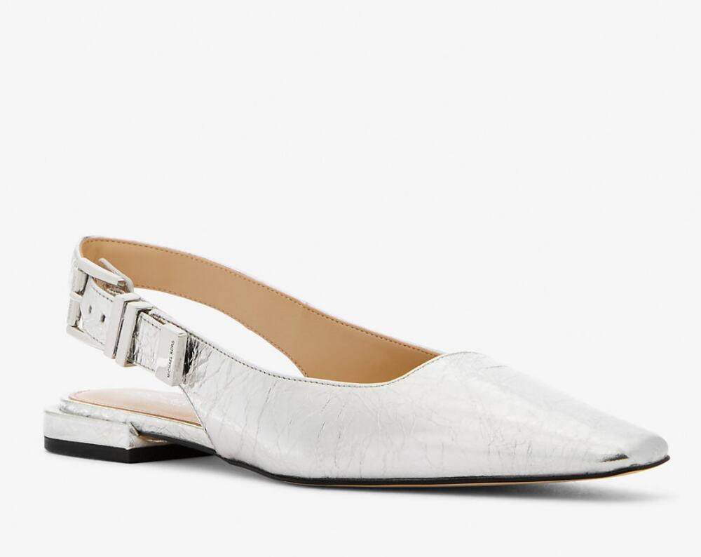 MICHAEL Michael Kors 'Darrington' Women's 8.5 Silver Slingback Pump Shoe Heel